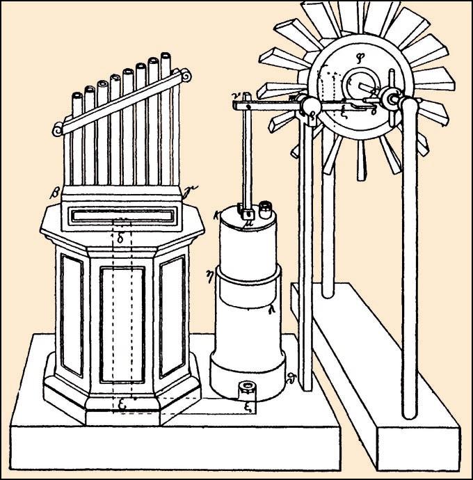 Alejandriako Heronek asmatutako automata baten irudia